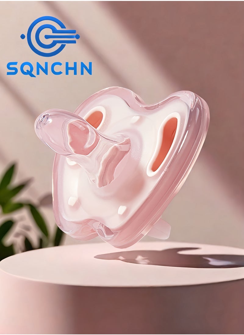 SQNCHN Nighttime Apple-Shaped Baby Pacifier with Flat Nipple – Liquid Food-Grade Silicone, Soft Glow Design, BPA-Free, Includes Anti-Loss Chain & Storage Case, Large Safety Air Holes for 0-6 Months.  - Image 1