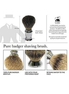 G.B.S Chrome Shaving Set For Men 5 Blade Chrome Razor Flex Ball Handle Razor With Flex Ball Pivot Ball Technology Shaving Brush Chrome Razor Stand Grooming Set 3 Pcs  - Image 4