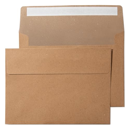 Pack It Chic - A7 Kraft Envelopes 5” X 7” (110 Count) Self Seal Envelopes for Wedding Invitations, Save the Date Cards, Graduation, Baby Shower, Photos, Greeting Cards, Mailings - 5 1/4" X 7 1/4" - Image 1