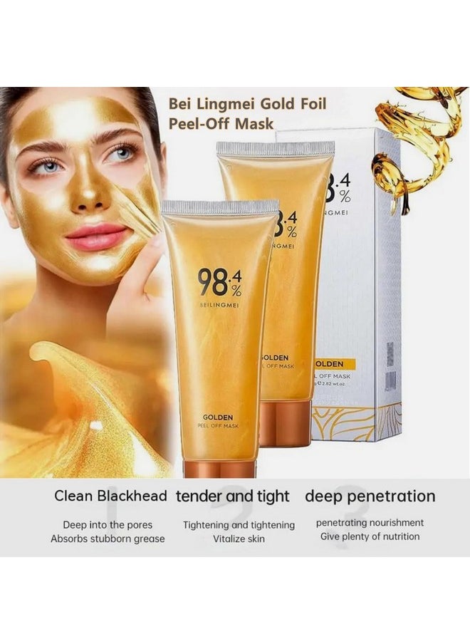 2Pcs 98.4% Gold Foil Peeloff Maskgold Peel Off Mask Antiwrinkle98.4% Golden Peel Off Maskantiaging Gold Face Mask For Moisturizingremoves Blackheadsreduces Fine Linescleans Pores(80G) - pzsku/Z71E84675A18AF59CE34AZ/45/_/1720446026/27754277-8e01-46fb-9a05-e644898f6328