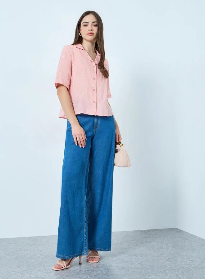 Styli Bow Embroidered Detailing Regular Fit top