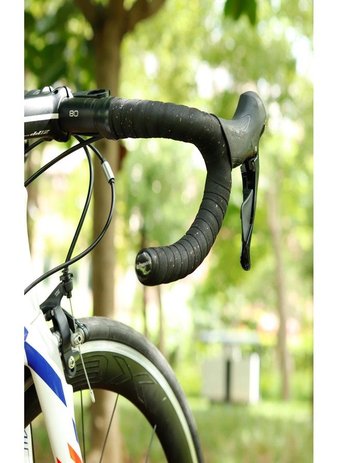 Thinvik EVA Cork Bike Handlebar Tape–Environmental Bicycle Bar Tape, Anti-Slip Cycling Handle Wraps,Sweat-Absorbent Bicycle Handle Bar Tape Comfortable Grip for Road Bike Cycling-2 Rolls (Black) - Image 4