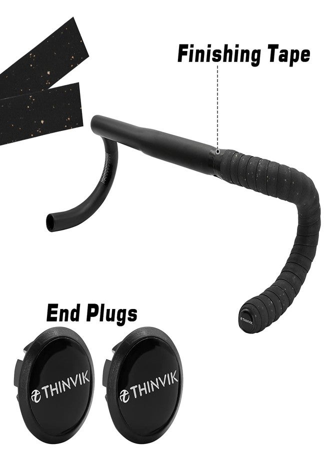Thinvik EVA Cork Bike Handlebar Tape–Environmental Bicycle Bar Tape, Anti-Slip Cycling Handle Wraps,Sweat-Absorbent Bicycle Handle Bar Tape Comfortable Grip for Road Bike Cycling-2 Rolls (Black) - Image 3
