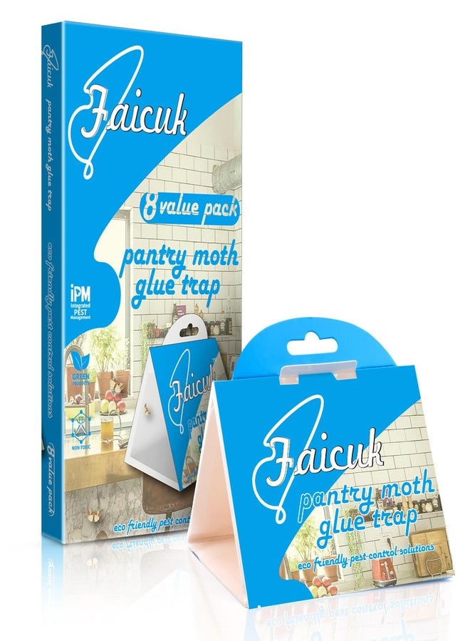 Faicuk Pantry Moth Traps with Pheromone Attractant for Home, Kitchen, and Storeroom Odorless, Insecticide-Free and Non-Toxic (8 Pack) - Image 1