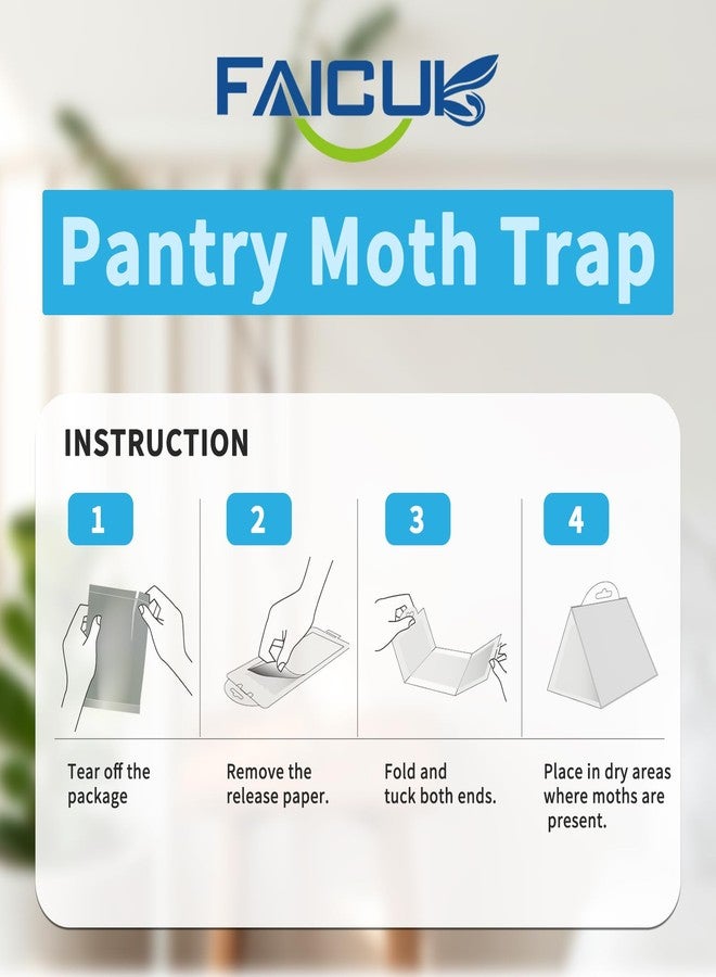 Faicuk Pantry Moth Traps with Pheromone Attractant for Home, Kitchen, and Storeroom Odorless, Insecticide-Free and Non-Toxic (8 Pack) - Image 5