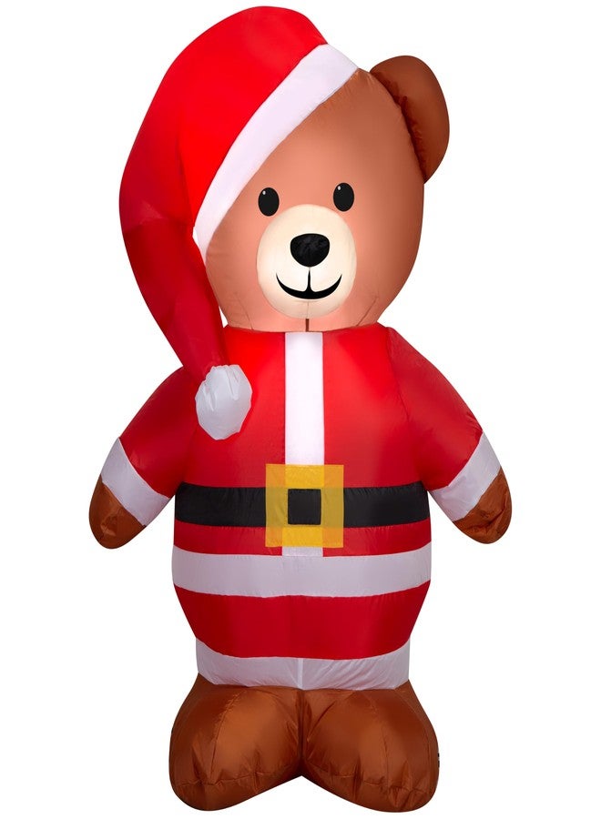 Gemmy Christmas Airblown Inflatable Brown Bear in Santa Suit, 3.5 ft Tall, Multicolored - Image 1