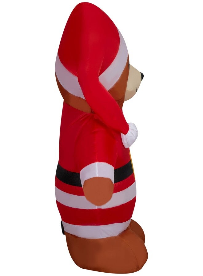 Gemmy Christmas Airblown Inflatable Brown Bear in Santa Suit, 3.5 ft Tall, Multicolored - Image 3