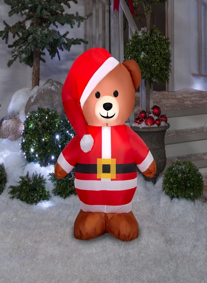 Gemmy Christmas Airblown Inflatable Brown Bear in Santa Suit, 3.5 ft Tall, Multicolored - Image 2