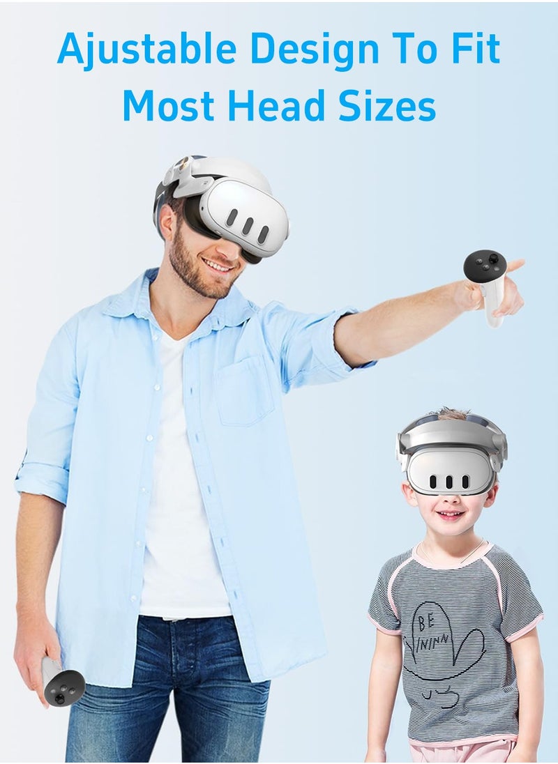 حزام الرأس لـ Meta Quest 3، ملحقات VR مريحة مع تصميم حزام رأس النخبة قابل للتعديل لـ Meta/Oculus Quest 3 يدعم غطاء وسادة واقي للوجه بديل لسماعات الرأس