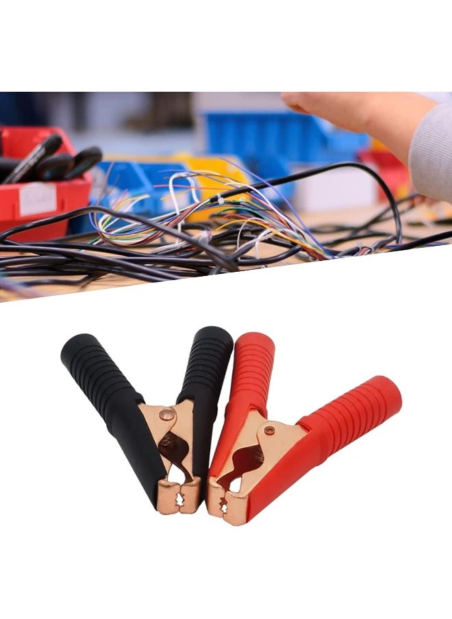 melfi Melfiâ„¢ Insulated Alligator Clips Durable Heavy Duty Black & Red Boot Metal Spring Loaded For Truck Car Battery Electric Test Clips Lead Probe Alligator Clamps - 1 Pair  - Image 5