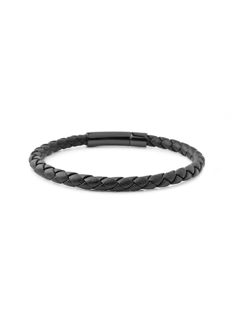 Riblor Fabio Leather Bracelet Black And Black - Image 2