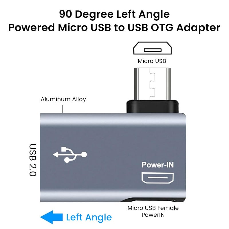 Verilux ® Micro to USB Adapter OTG Cable Adapter for Fire TV Stick 4K Powered Micro USB to USB OTG Adapter for Android Phone Tablet and More Host Devices with Micro USB - Image 2
