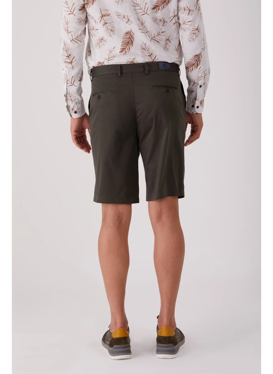 Dufy Khaki Men's Regular Fit Short