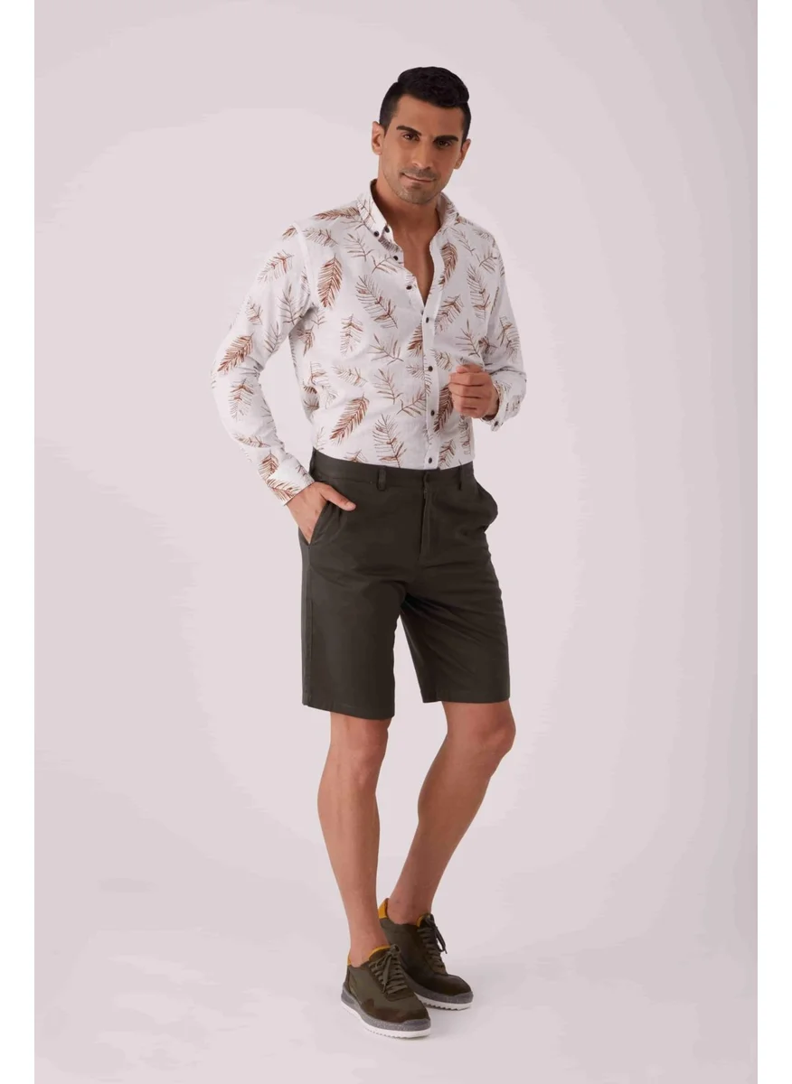 Dufy Khaki Men's Regular Fit Short
