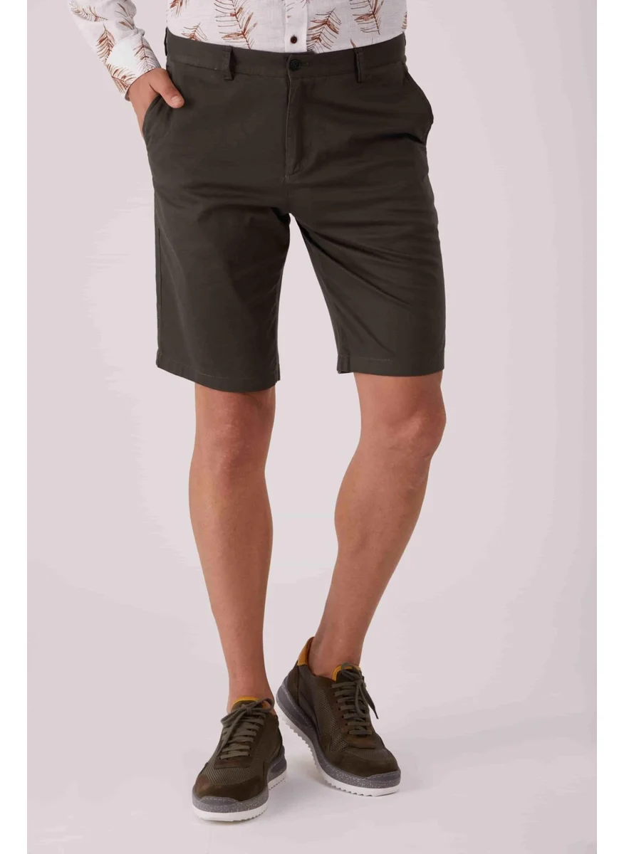 Dufy Khaki Men's Regular Fit Short