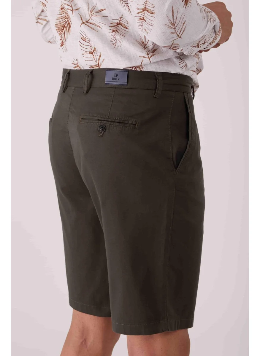 Dufy Khaki Men's Regular Fit Short