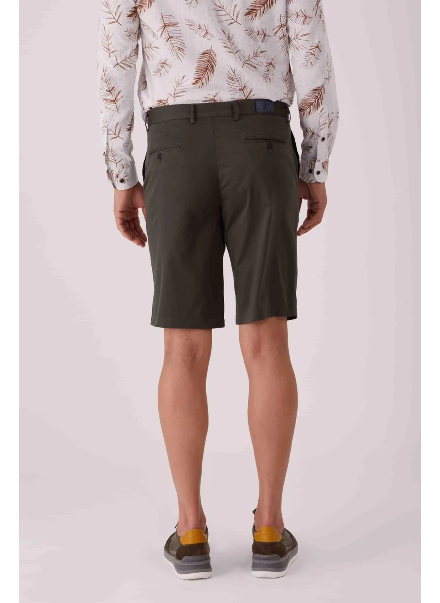 Dufy Khaki Men's Regular Fit Short