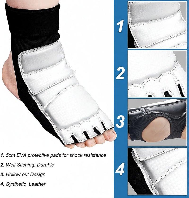 Taekwondo Sparring Gear Foot Protector Karate Boxing Sparring Foot Guard, Martial Arts Protective Foot Gear for Kung Fu Punch Bag Kickboxing MMA Training - Image 4