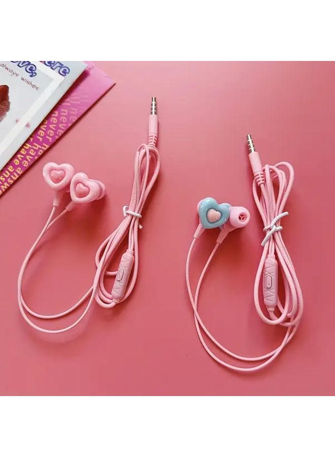 سماعات أذن سلكية مع ميكروفون مجوهرات DIY وردية صوت عالي الدقة للهاتف والكمبيوتر - Image 2