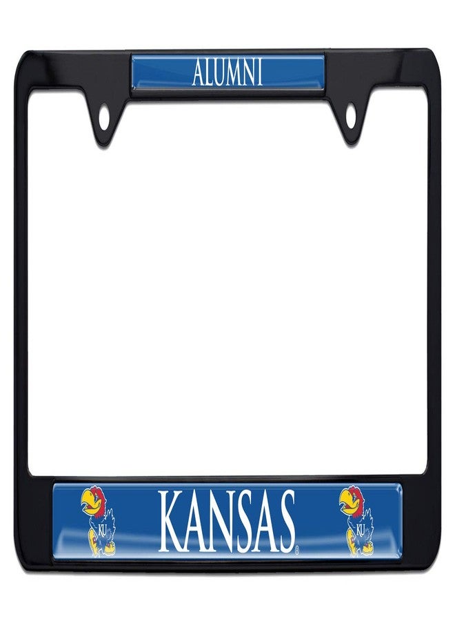 Elektroplate Officially Licensed University of Kansas Alumni 3D Doming Black All-Metal Standard Size License Plate Frame Tag Holder for Cars/SUVs/Trucks Weatherproof Automotive Accessory - Image 1