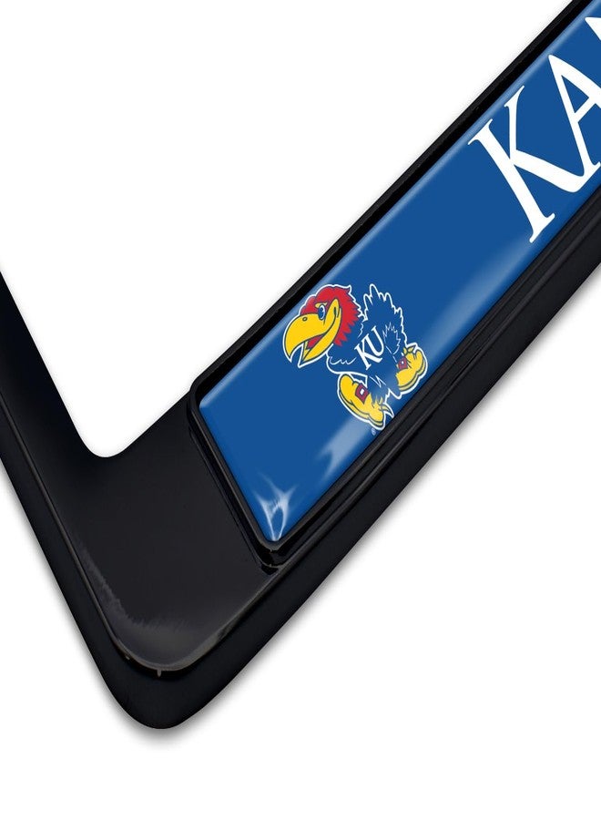 Elektroplate Officially Licensed University of Kansas Alumni 3D Doming Black All-Metal Standard Size License Plate Frame Tag Holder for Cars/SUVs/Trucks Weatherproof Automotive Accessory - Image 3