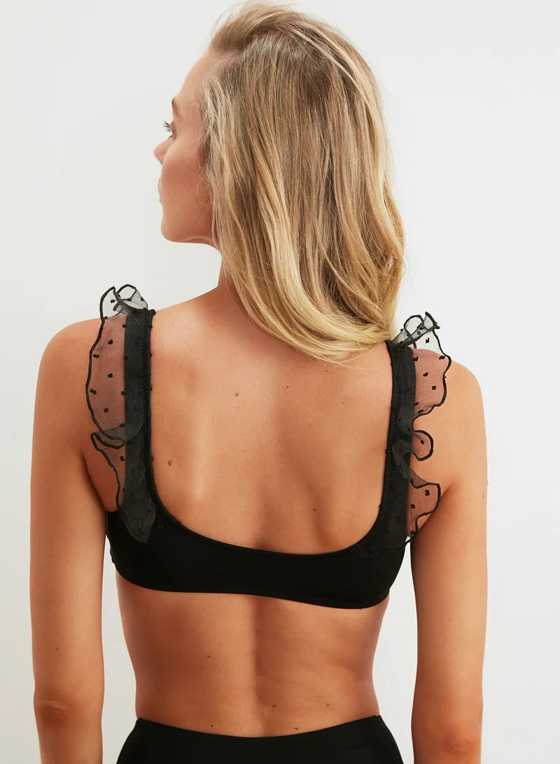 trendyol Mesh Detail Bikini Top