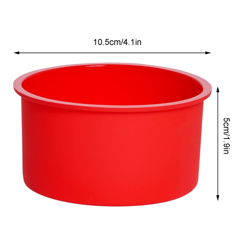 mifengda 12pcs Silicone Cake Mold Baking Round Cake Molds 4 Inch Non-Stick Baking Pan Kitchen Silicone Cake Molds for Baking(Red, 4inch) - Image 2