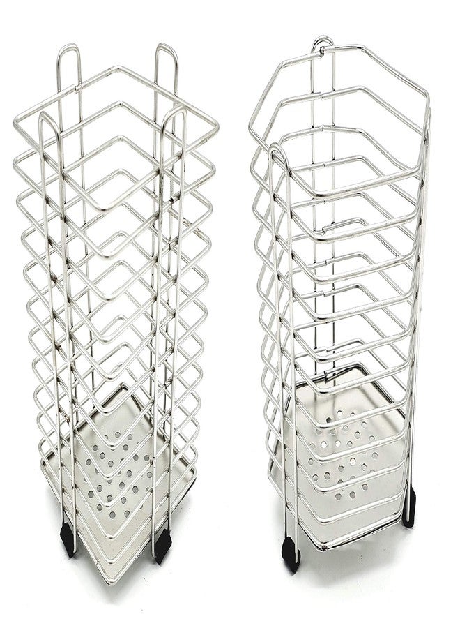 Epraiser Premium SS Sturdy ( Pack Of 2 ) Shaped Multiuse Multipurpose Spoon / Cutlery / Stationary Holder / Case / Stand - Image 1