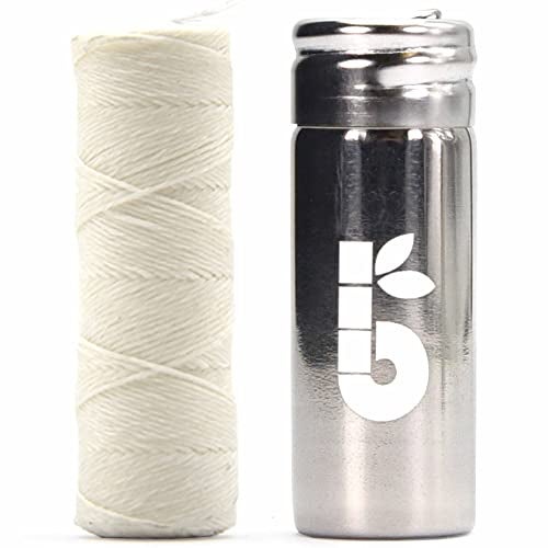 Bambaw Natural Silk Dental Floss | Candelilla Wax Tooth Floss | Natural Dental Tape | Plastic Free Dental Floss | Eco Floss | Stainless Steel Dispenser | Zero Waste Floss | Silk Floss Mint | 55 yd | Bambaw - Image 1