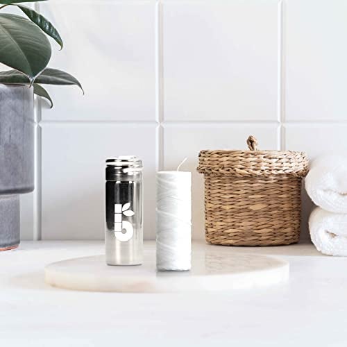 Bambaw Natural Silk Dental Floss | Candelilla Wax Tooth Floss | Natural Dental Tape | Plastic Free Dental Floss | Eco Floss | Stainless Steel Dispenser | Zero Waste Floss | Silk Floss Mint | 55 yd | Bambaw - Image 5