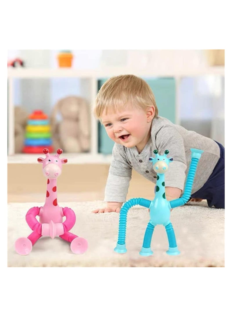 YelaJoy 4 Pcs Telescopic Suction Cup Giraffe Toy, Ever-Changing Giraffe Telescopic Tube Suction Cup Toys,Decompress Educational Sensory Toys, Stretch Novel Educational Toys for Kids And Adults - Image 4