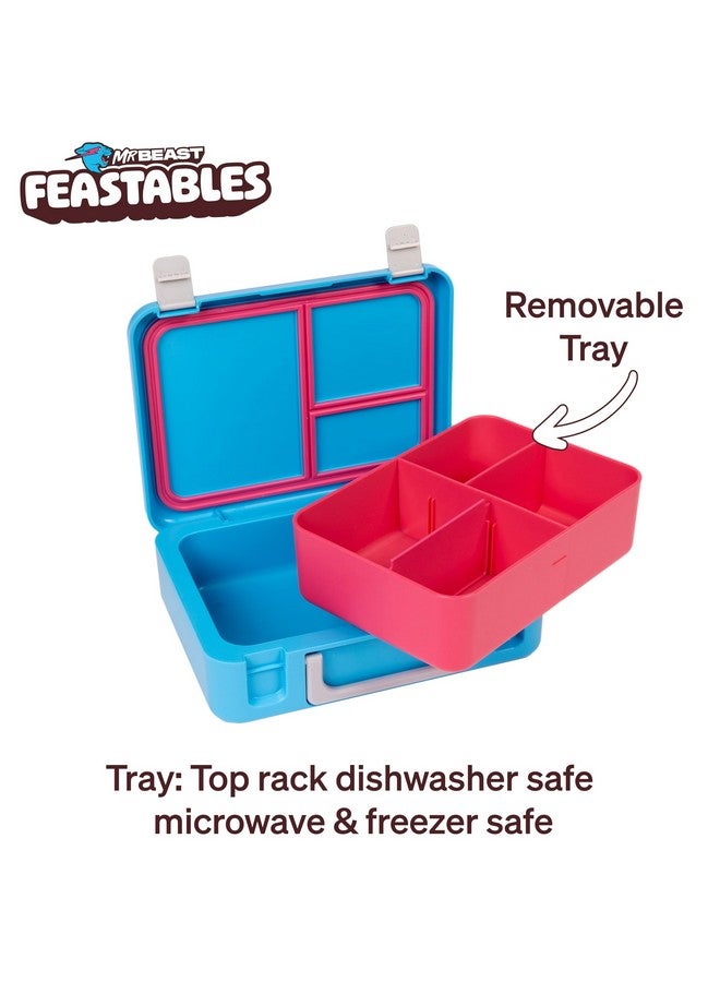 Feastables صندوق غداء قابل للتعديل من مستر بيست فيستابلز - خالي من BPA، غطاء محكم، صينية قابلة للإزالة، آمن للاستخدام في الميكروويف والفريزر، 9.25"x7"x2.75"، سهل التنظيف، صندوق غداء للأطفال مع أقسام قابلة للتعديل - Image 5