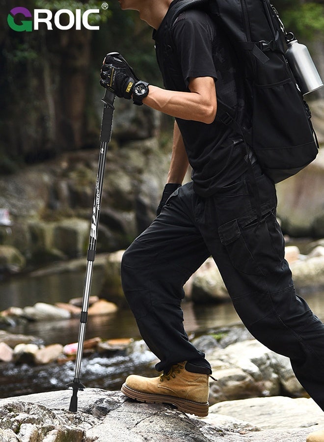 GROIC Trekking Poles 2Pcs– Lightweight Aluminum Hiking Poles for Women, Men & Seniors – Collapsible Walking Sticks for Travel, Trails & Balance - Blue and Black - Image 5