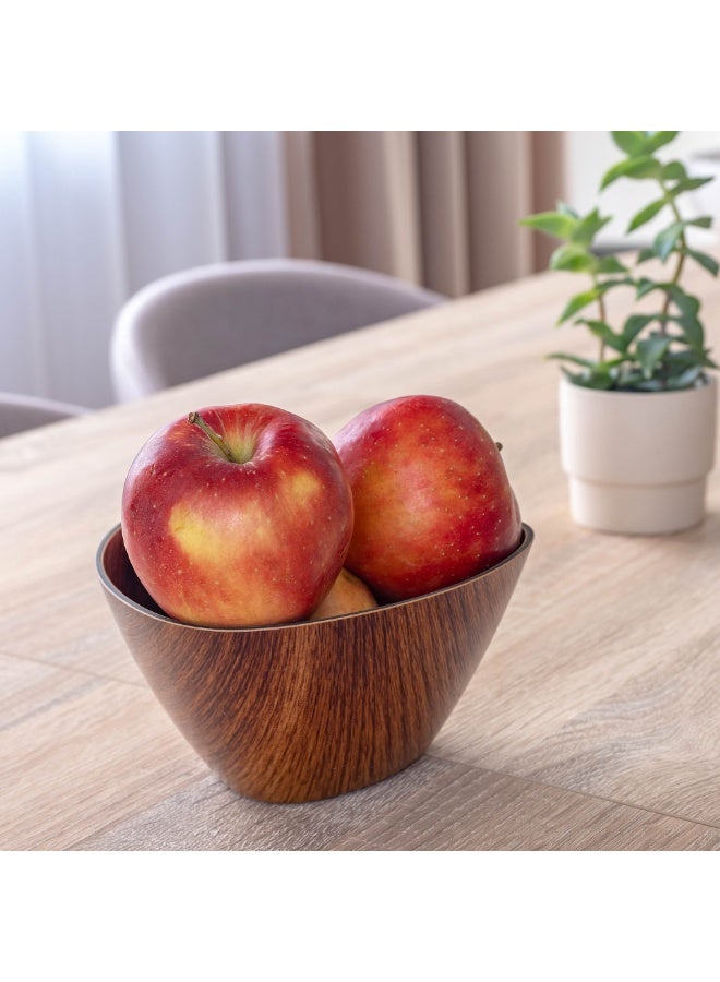 Evelin Triangular Serving Bowl – 29 cm Food-Safe Durable Plastic with Elegant Wood-Look Finish – Ideal for Serving Fruit, Rice, Salads, Snacks, and Side Dishes – Scratch-Resistant, Break-Resistant, Non-Stick Design – Practical and Stylish Tableware for Daily Use, Parties, Picnics, Camping, Travel, Home, Office, and Restaurant – Space-Saving, Easy to Handle and Clean - Image 5