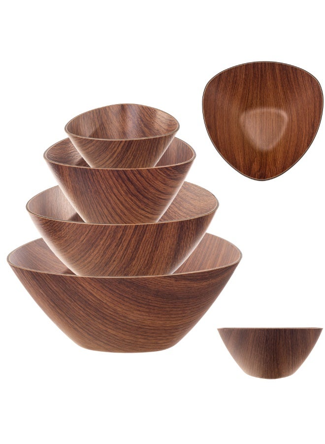 Evelin Triangular Serving Bowl – 29 cm Food-Safe Durable Plastic with Elegant Wood-Look Finish – Ideal for Serving Fruit, Rice, Salads, Snacks, and Side Dishes – Scratch-Resistant, Break-Resistant, Non-Stick Design – Practical and Stylish Tableware for Daily Use, Parties, Picnics, Camping, Travel, Home, Office, and Restaurant – Space-Saving, Easy to Handle and Clean - Image 3