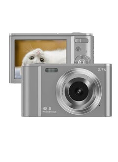 Generic Portable Digital Camera, 48mp Large IPS Screen Action Camera, Rechargeable Video Recording Camera, Lightweight Photography Camera With Face Detection, (1pc, Silver)  - Image 1