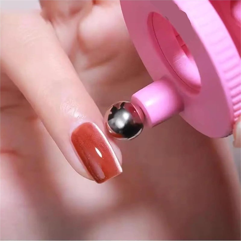Rotating Cat Eye Nail Magnet - Powerful Automatic Wand for Gel Polish - Creates Stunning Glass Bead Effects(Pink) - Image 5