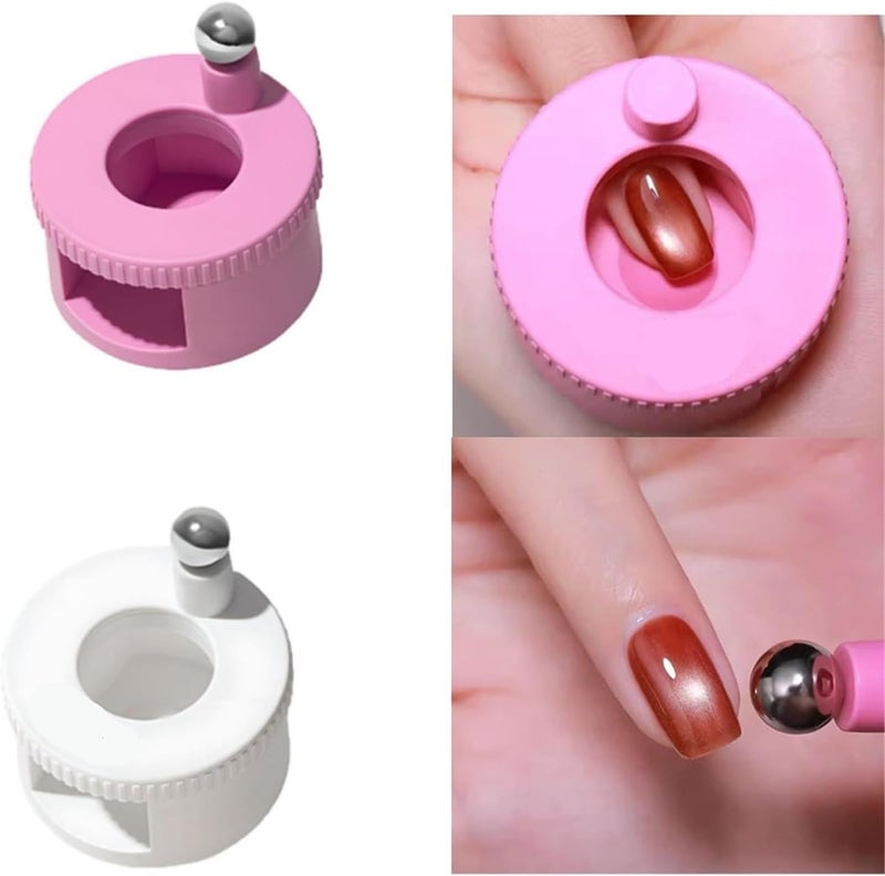 Rotating Cat Eye Nail Magnet - Powerful Automatic Wand for Gel Polish - Creates Stunning Glass Bead Effects(Pink) - Image 2