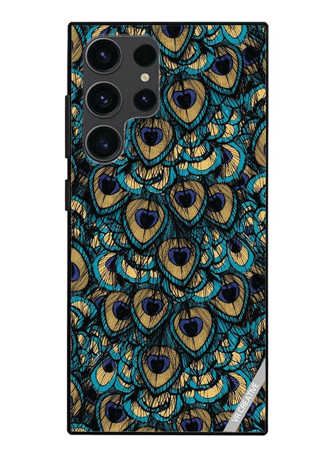 VR CREATIVE Protective Case Cover For Samsung Galaxy S24 Ultra Mor Pankh Design Multicolour - Image 1