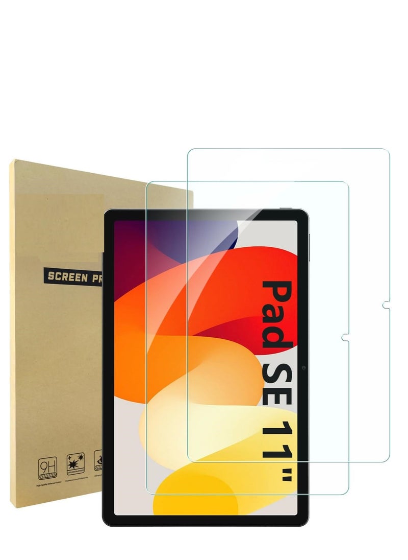 جلاس [عبوة من 2] واقي شاشة متوافق مع Redmi Pad SE، [عبوة من 2] طبقة زجاجية مقسى، [صلابة 9H] [فائق الوضوح]، [مضاد للخدش]، [بدون فقاعات] 