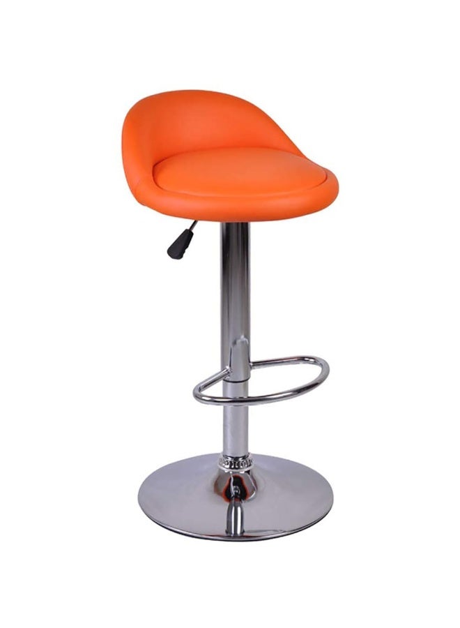 Bar Stool, PU Leather Padded Barstool with Back and Footrest, Height Adjustable Counter Height Swivel High Stool for Bar, Kitchen Island, Dining Room, Orange - Image 4