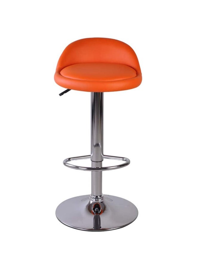 Bar Stool, PU Leather Padded Barstool with Back and Footrest, Height Adjustable Counter Height Swivel High Stool for Bar, Kitchen Island, Dining Room, Orange - Image 3
