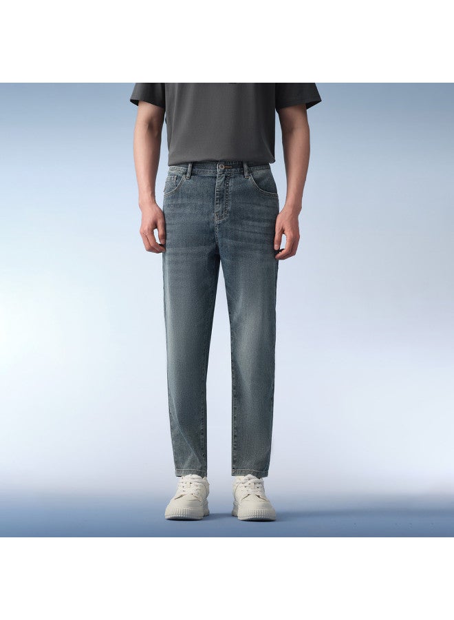 HLA 【cool Feel/مضاد للبكتيريا】25 جديد صيفي ستايل صيني باندا خمس جيوب لايسيل رجال سراويل قصيرة جينز - Image 3