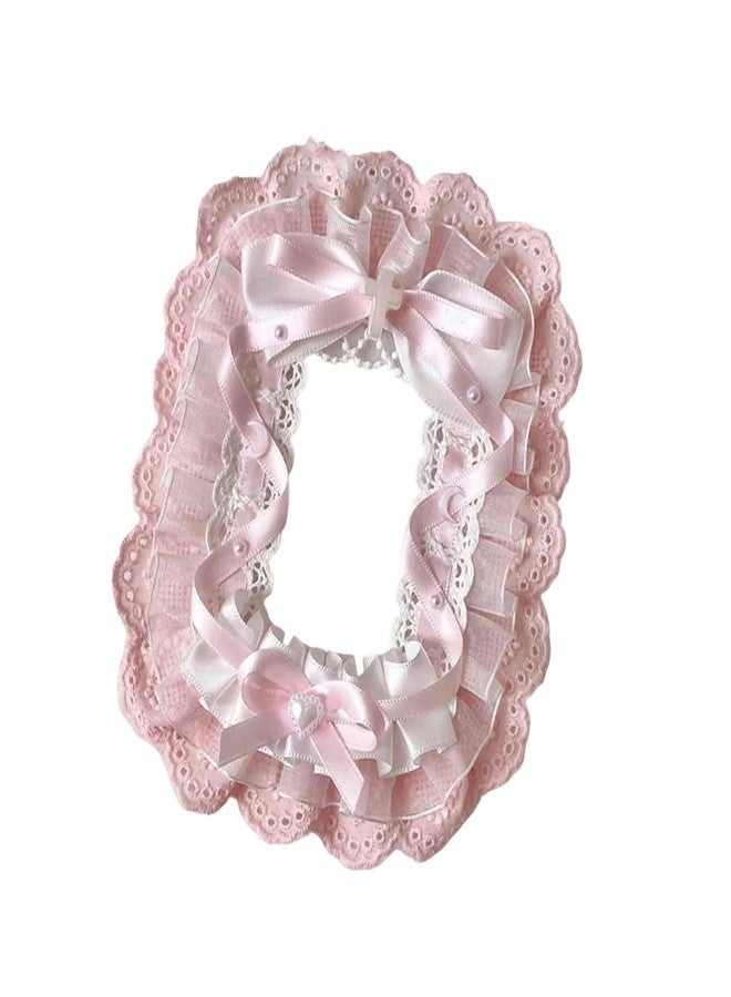 UncleS Photo Case Bows Design Photo Card Case Lace Storage Bag Bus Card Case Bows Protector Lace Photo Cover, C - Image 3