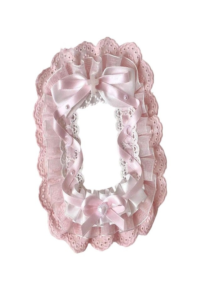 UncleS Photo Case Bows Design Photo Card Case Lace Storage Bag Bus Card Case Bows Protector Lace Photo Cover, C - Image 4