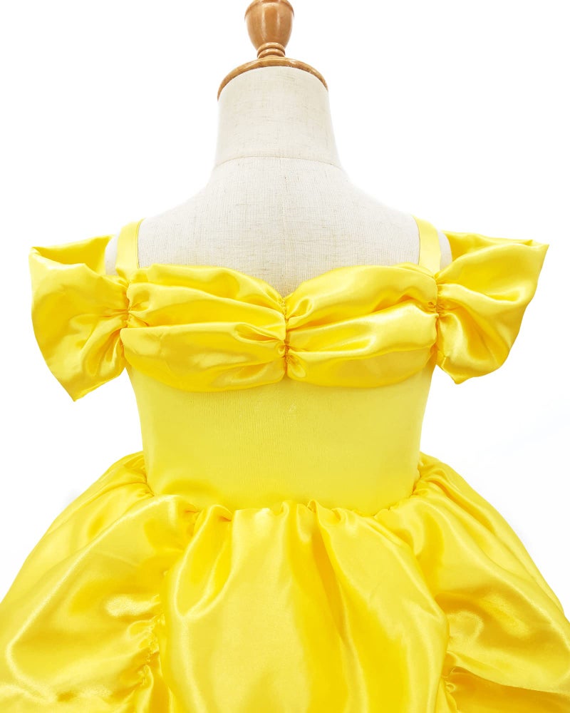 TYHTYM Princess Costumes Little Girls Dress Up Fancy Halloween Christmas Party (Yellow, 6-7T)… - Image 5