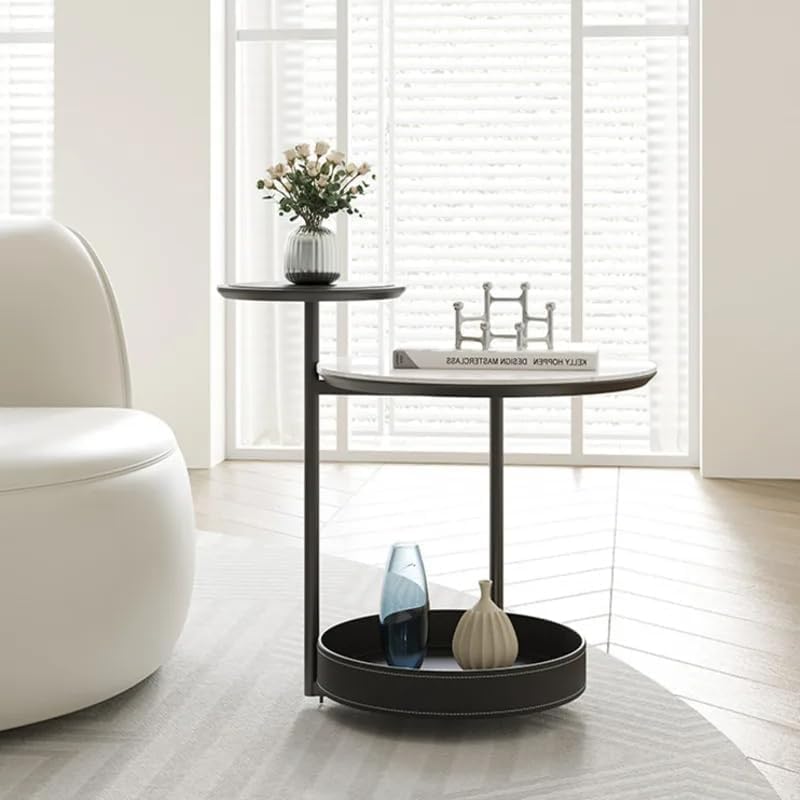 Harmony Home End Table 3 Tiers coffe table Sofa Side Table - Wood Nightstand with Storage Shelf - Modern Plant Stand in Living Room - Image 1