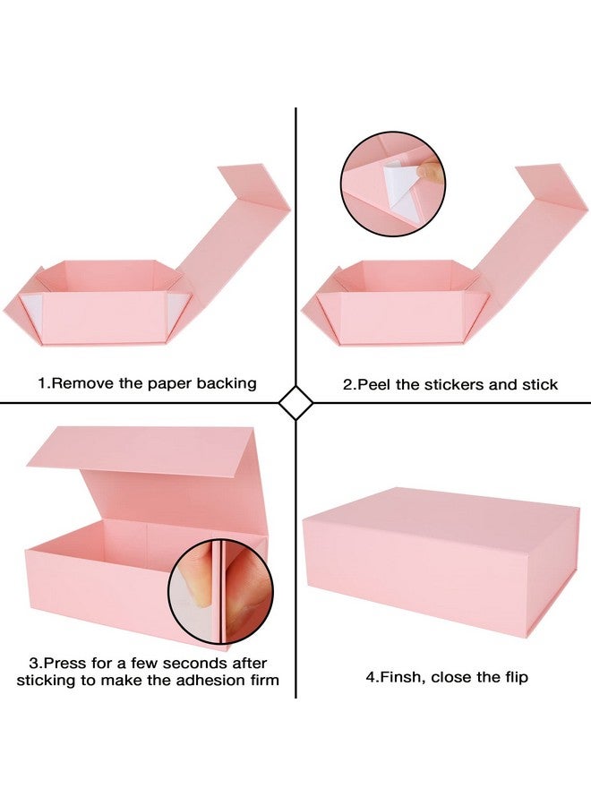 Aimyoo Pink Collapsible Gift Box With Magnetic Closure Lids 13.8X9X4.3 In Large Bridesmaid Groomsman Proposal Boxes Rectangle Present Box For Graduation Birthday Storage 1 Pack - Image 3