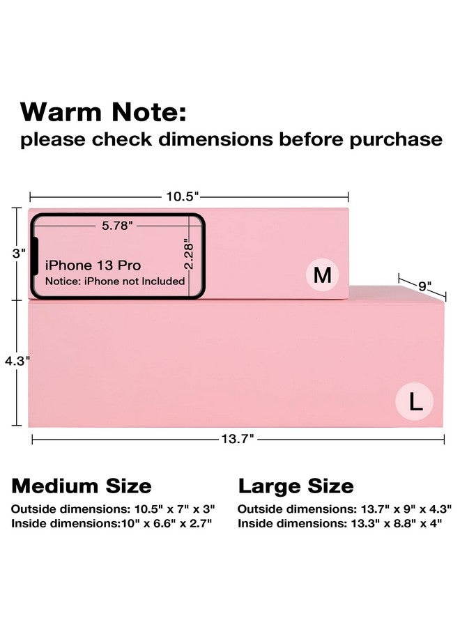 Aimyoo Pink Collapsible Gift Box With Magnetic Closure Lids 13.8X9X4.3 In Large Bridesmaid Groomsman Proposal Boxes Rectangle Present Box For Graduation Birthday Storage 1 Pack - Image 2