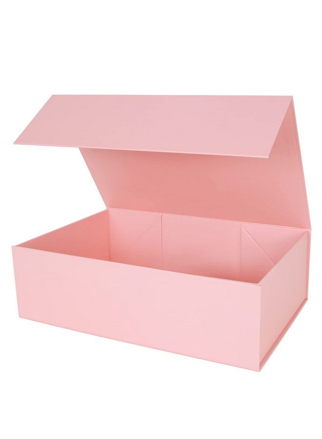 Aimyoo Pink Collapsible Gift Box With Magnetic Closure Lids 13.8X9X4.3 In Large Bridesmaid Groomsman Proposal Boxes Rectangle Present Box For Graduation Birthday Storage 1 Pack - Image 1